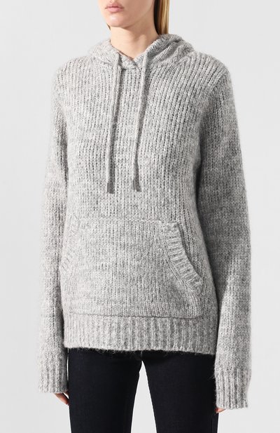 Шерстяное худи HELMUT LANG серого цвета по цене 32750 руб., арт. J07HW709, фото 3 Шерстяное худи HELMUT LANG, арт. J07HW709, фото 3