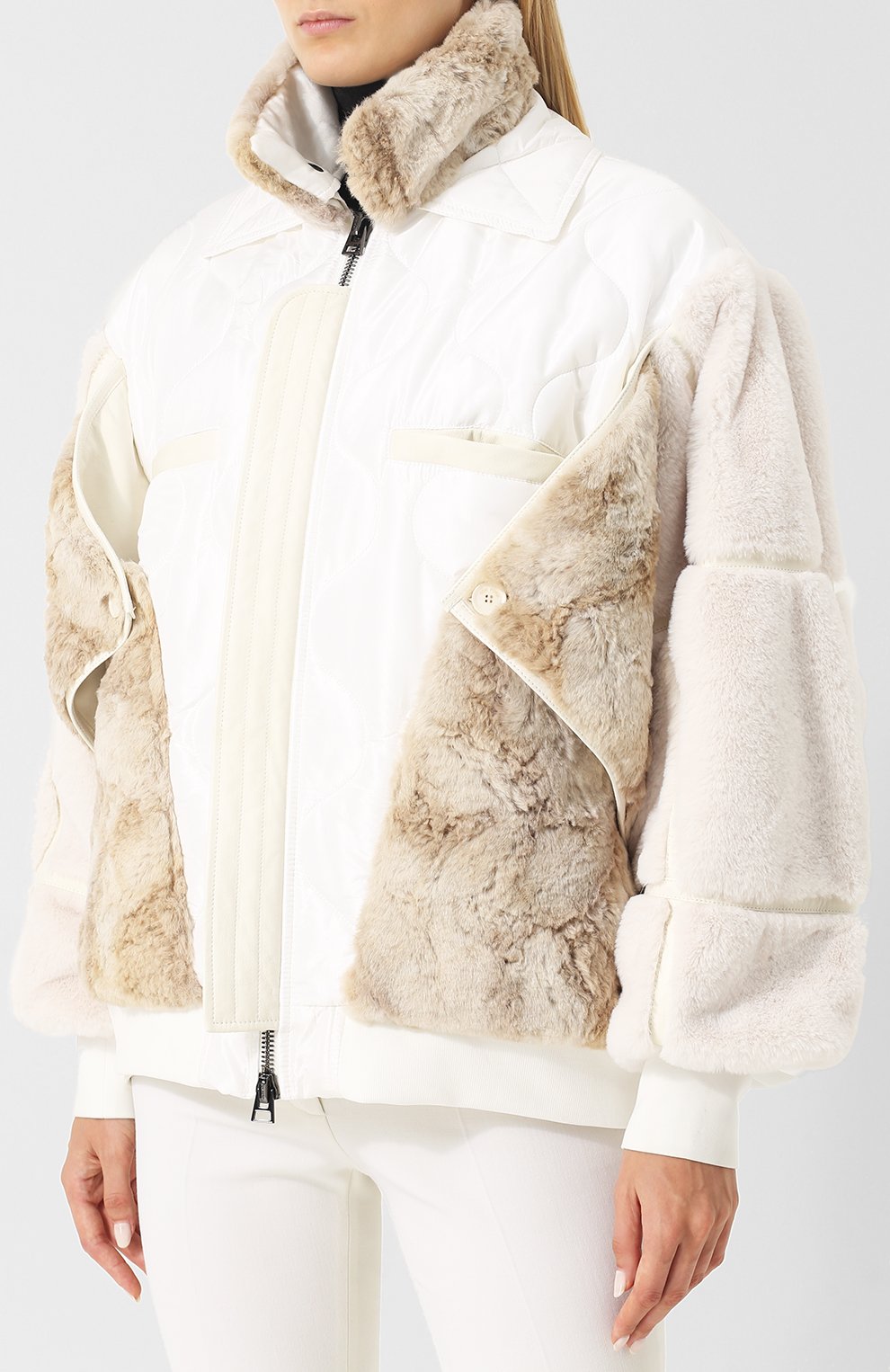Шелковая куртка с меховой отделкой TOM FORD, арт. CSF569-FUF007, фото 3