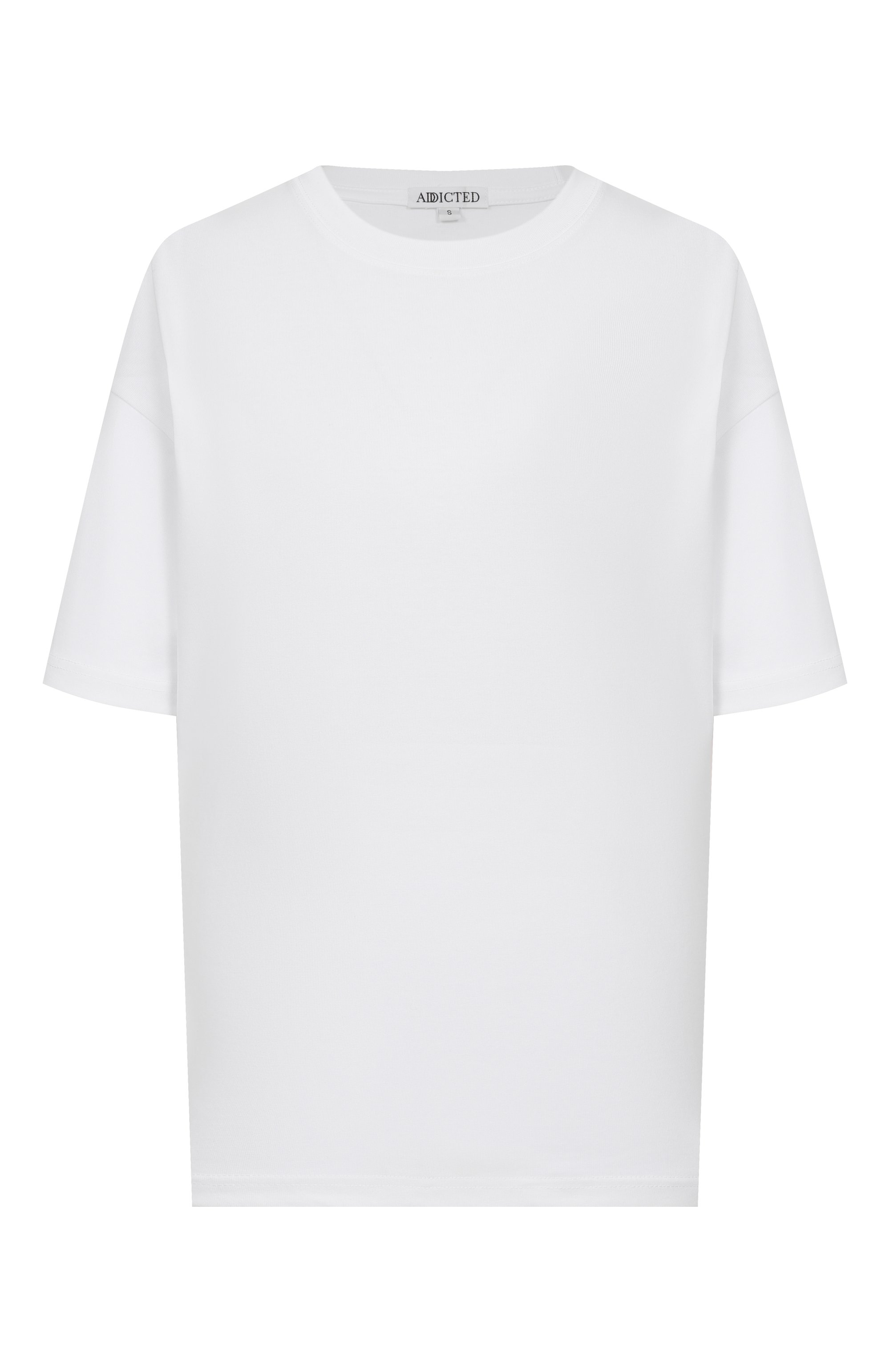 Хлопковая футболка ADDICTED белого цвета по цене 5900 руб., арт. AD1111, фото 1 Хлопковая футболка ADDICTED, арт. AD1111, фото 1