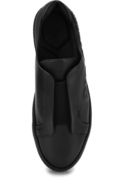 Кожаные кеды без шнуровки с эластичной вставкой GIORGIO ARMANI, арт. X2X075/XF240, фото 5