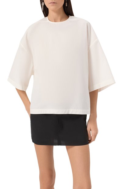 Хлопковый топ RICK OWENS белого цвета по цене 69300 руб., арт. RP01E7230/P, фото 3 Хлопковый топ RICK OWENS, арт. RP01E7230/P, фото 3