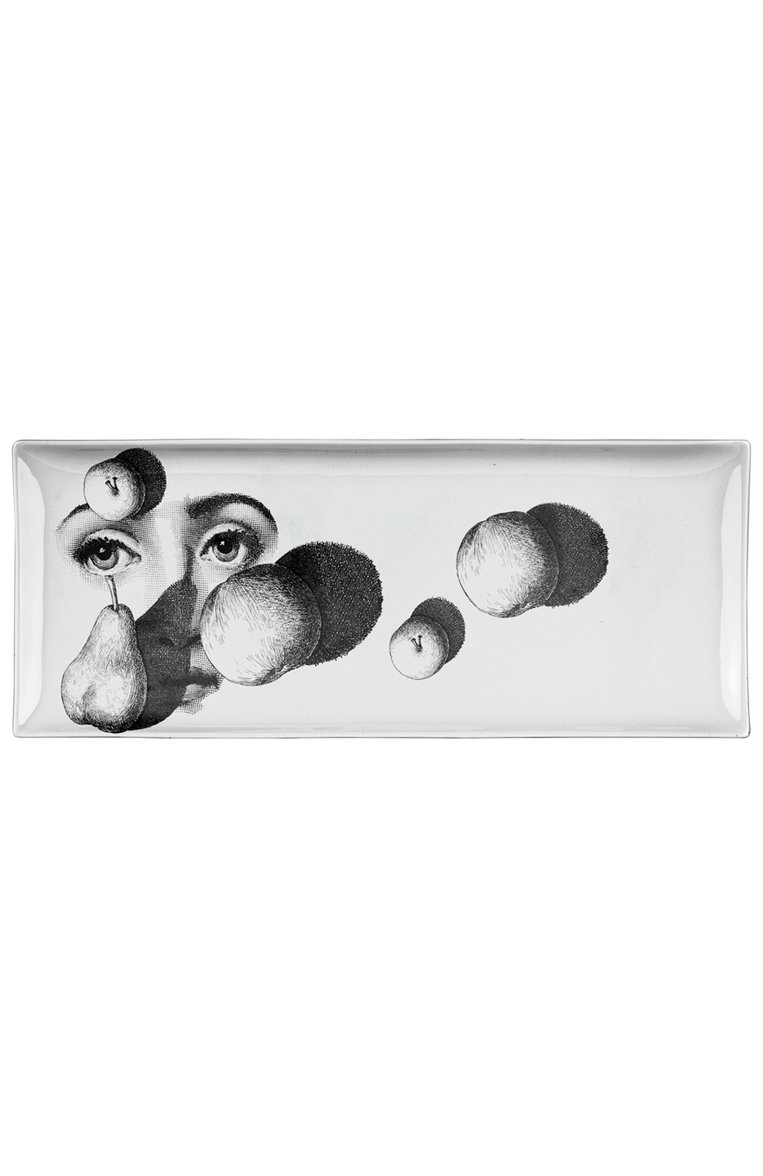 Блюдо tema e variazioni n.218 FORNASETTI черно-белого цвета, арт. P42X218 | Фото 1 (Нос: Не проставлено; Региональные ограничения белый список (Axapta Mercury): Не проставлено; Ограничения доставки: fragile-2)