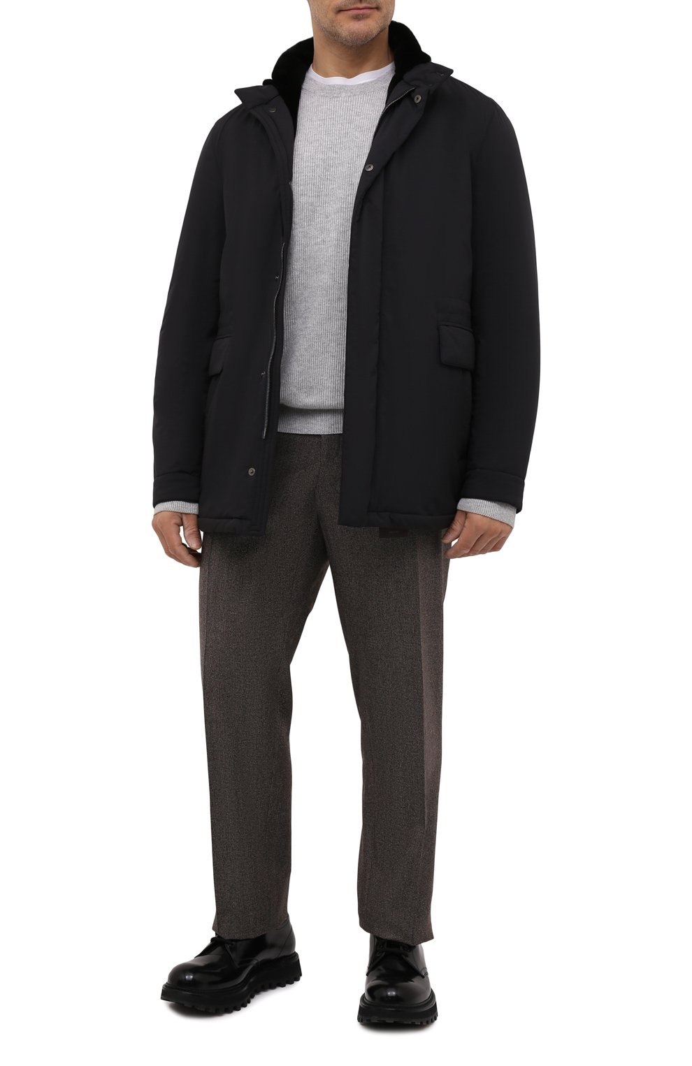 Куртка с меховой подкладкой CANALI темно-синего цвета по цене 493000 руб., арт. 020315/SX02197, фото 2 Куртка с меховой подкладкой CANALI, арт. 020315/SX02197, фото 2