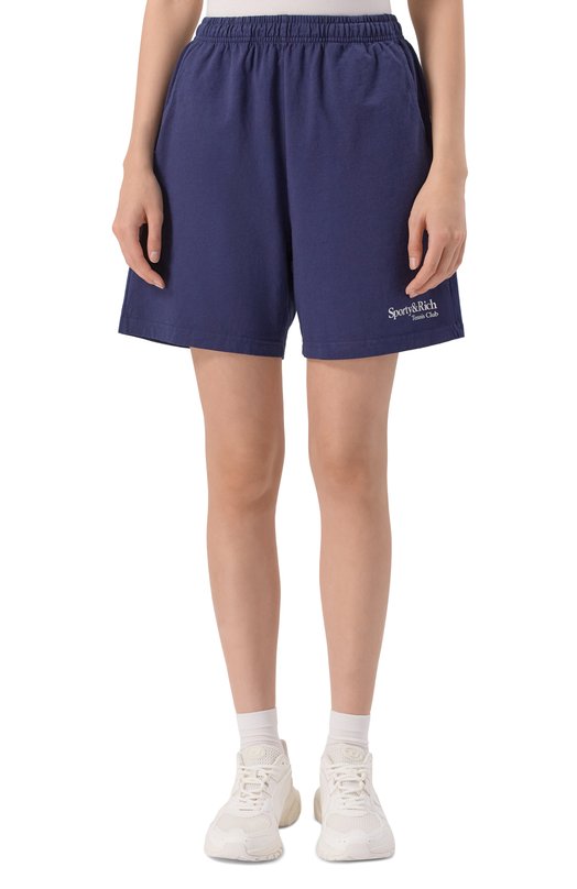 Хлопковые шорты Sporty and Rich SH039621425BL106 Синий  SH039621425BL106 Фото 3