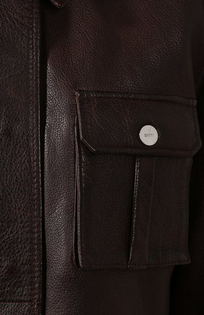 Кожаная куртка GANNI коричневого цвета по цене 89050 руб., арт. F3906, фото 5 Кожаная куртка GANNI, арт. F3906, фото 5