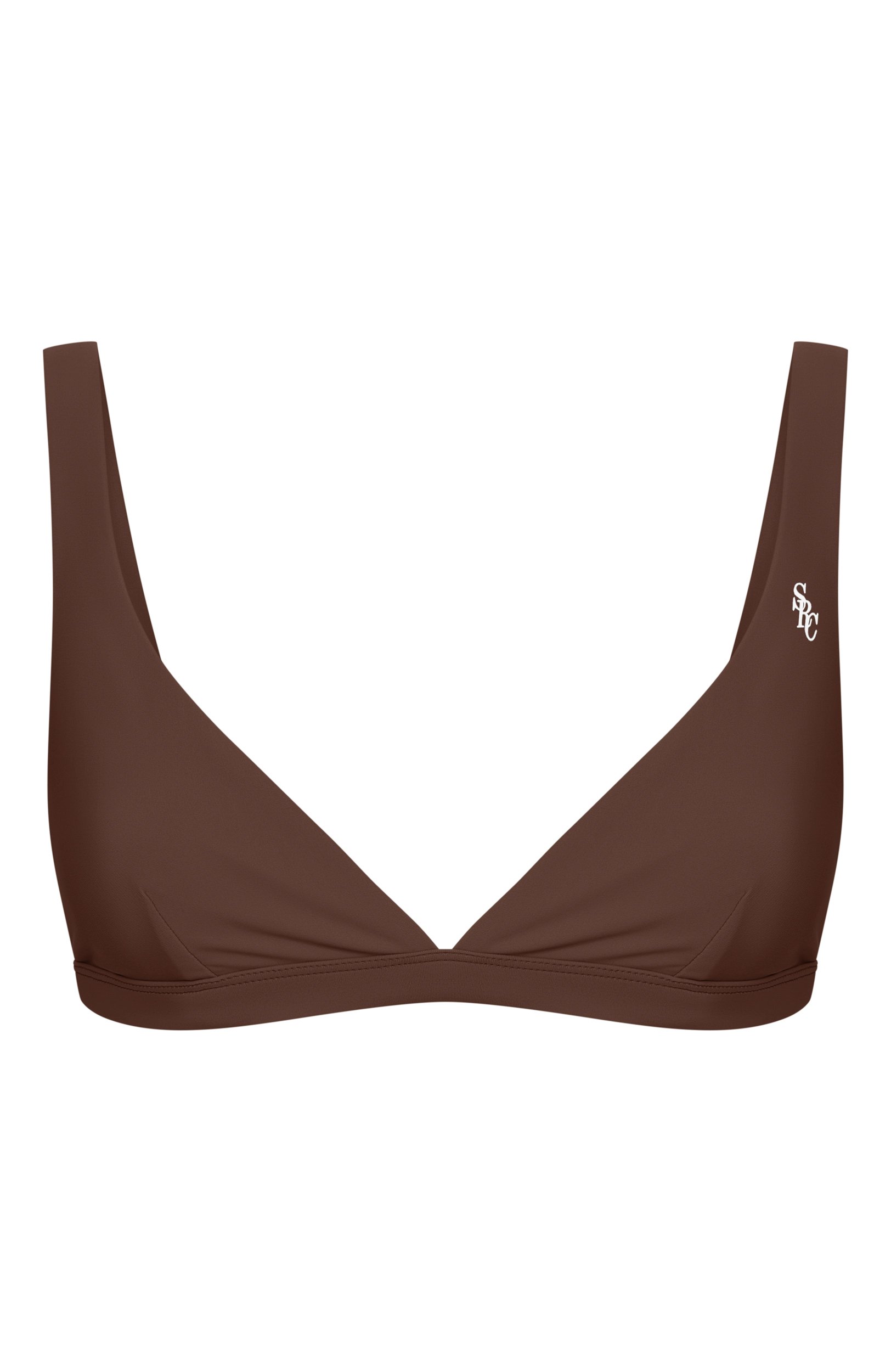 Бра-топ SPORTY AND RICH темно-коричневого цвета по цене 19300 руб., арт. SM002711302BR29, фото 1 Бра-топ SPORTY AND RICH, арт. SM002711302BR29, фото 1