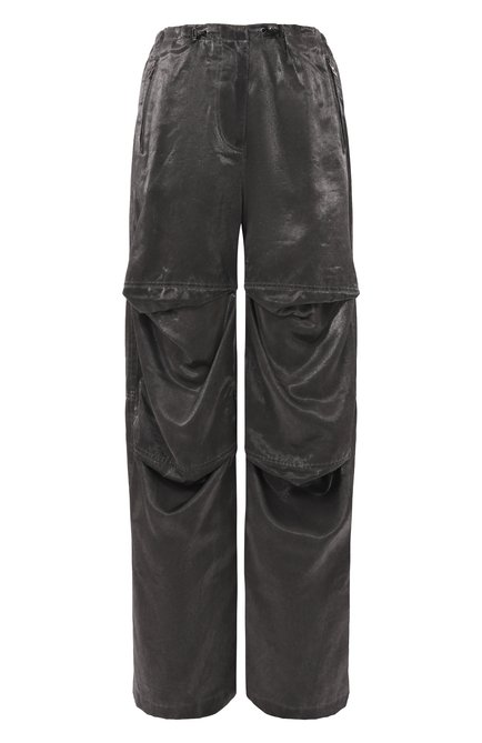 Женские брюки из вискозы DIESEL темно-серого цвета, арт. A16715/0PKAX | Фото 1 (Стили: Кэжуэл; Женское Кросс-КТ: Брюки-одежда; Длина (брюки, джинсы): Стандартные; Материал внешний: Вискоза; Автоматизация ТО: Проставлено; Силуэт Ж (брюки и джинсы): Широкие; Автоматизация состава: Проставлено)