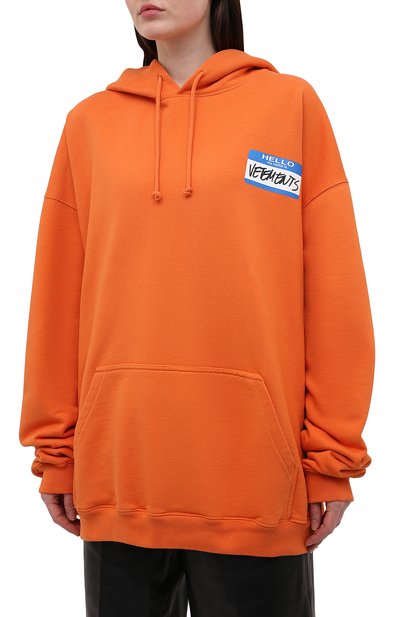 Хлопковое худи VETEMENTS оранжевого цвета по цене 66850 руб., арт. UA52TR710X 1601/W, фото 3 Хлопковое худи VETEMENTS, арт. UA52TR710X 1601/W, фото 3