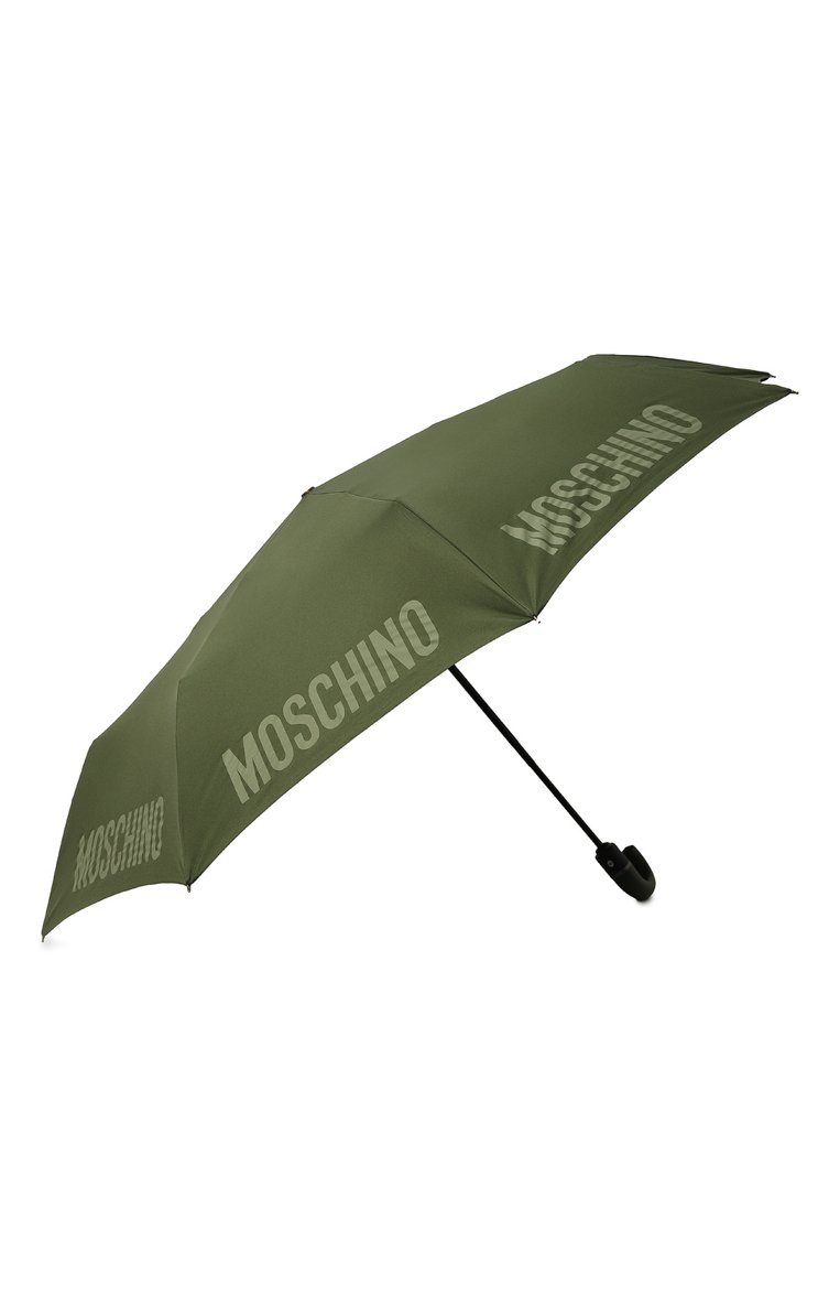 Мужской складной зонт MOSCHINO хаки цвета, арт. 8064-T0PLESS | Фото 2 (Материал сплава: Проставлено; Материал: Текстиль, Синтетический материал, Металл; Нос: Не проставлено)