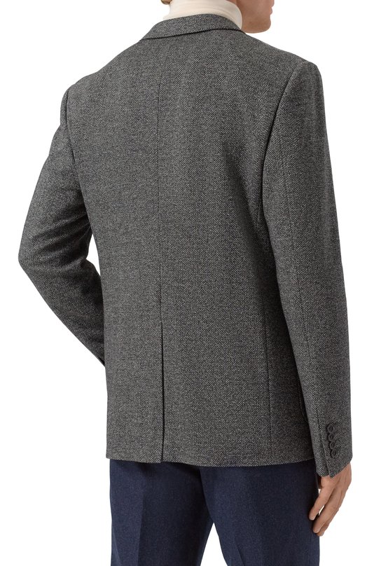 Пиджак из хлопка и шерсти Dolce & Gabbana G2VH2T/FC7AY Серый  G2VH2T/FC7AY Фото 4