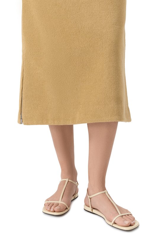 Кожаные сандалии Jil Sander J15WP0169/P8389 Кремовый  J15WP0169/P8389 Фото 3