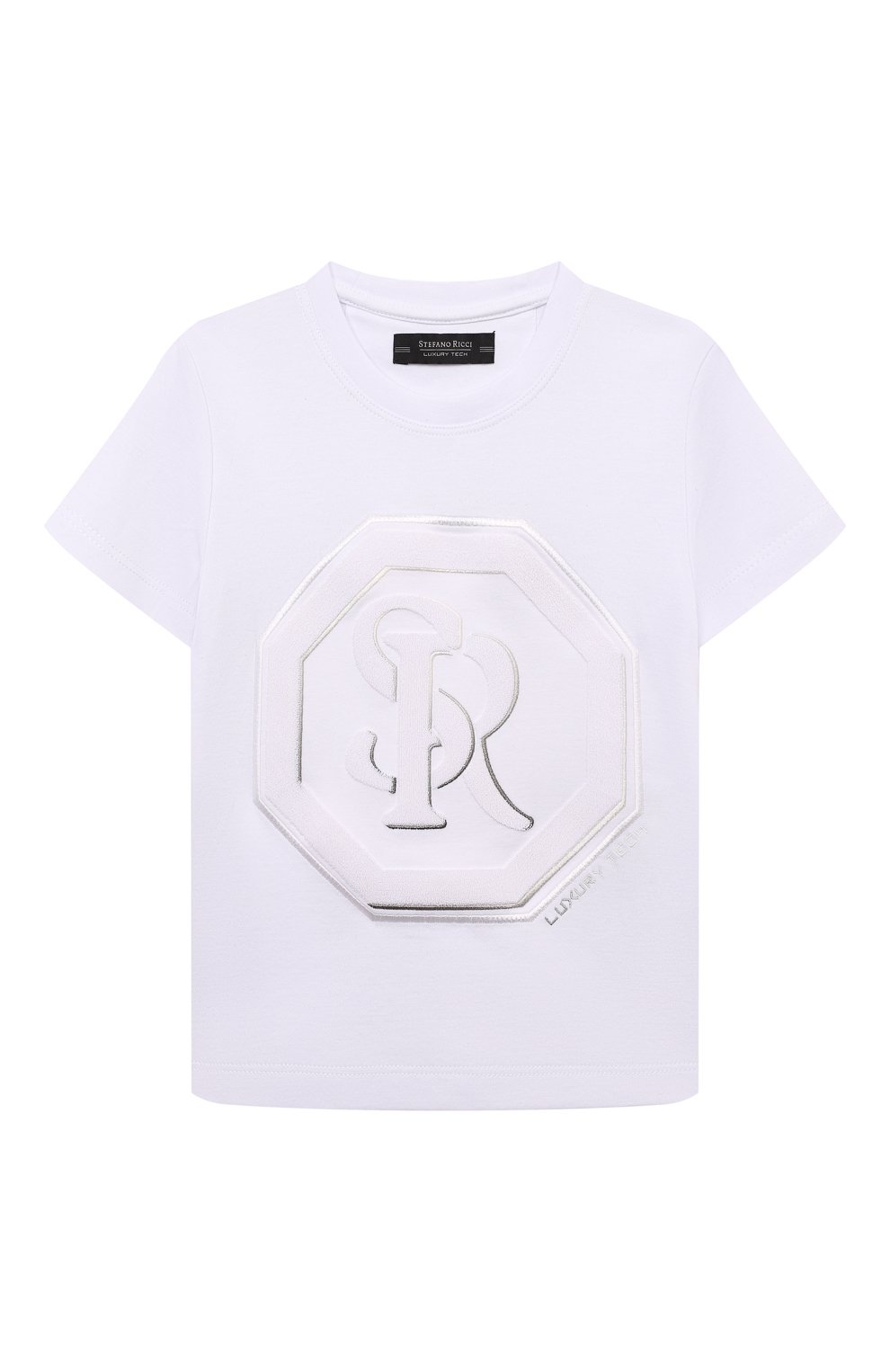 Хлопковая футболка STEFANO RICCI JUNIOR белого цвета по цене 58300 руб., арт. YNH4401140/LUXT, фото 1 Хлопковая футболка STEFANO RICCI JUNIOR, арт. YNH4401140/LUXT, фото 1