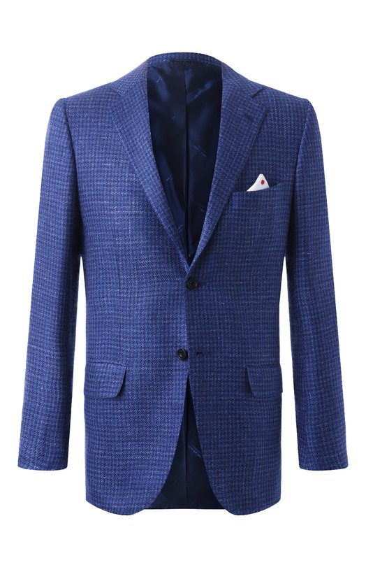 Пиджак из шерсти и кашемира Kiton UG81K0639E01 Синий UG81K0639E01