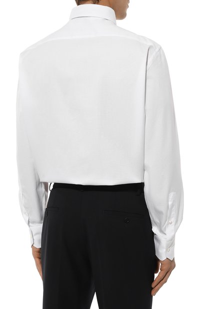Хлопковая сорочка ZEGNA белого цвета по цене 43900 руб., арт. 703901A7/9MS0BA, фото 5 Хлопковая сорочка ZEGNA, арт. 703901A7/9MS0BA, фото 5