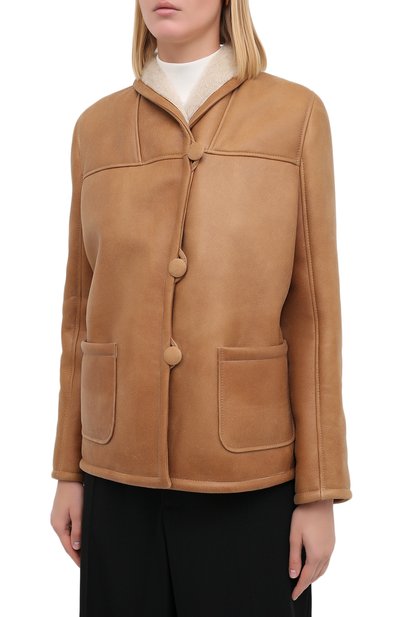 Дубленка MASLOV светло-коричневого цвета по цене 169400 руб., арт. SMW070, фото 4 Дубленка MASLOV, арт. SMW070, фото 4