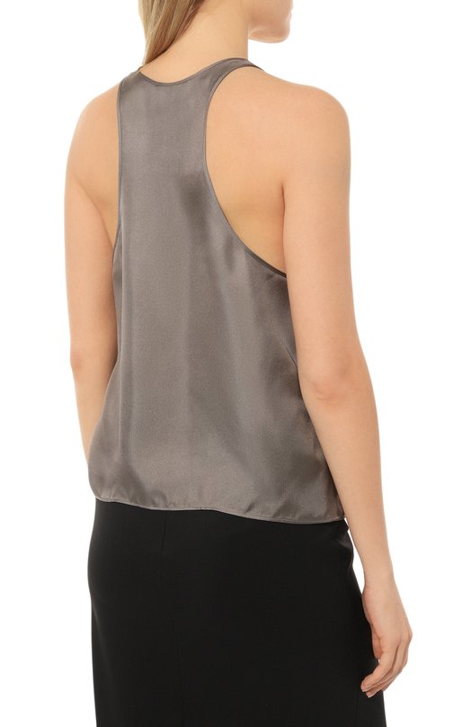 Шелковый топ Giorgio Armani 3SHCC04X/T03NP Серый  3SHCC04X/T03NP Фото 4