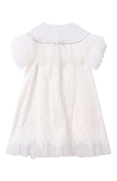 Детское платье DESIGNERS CAT белого цвета, арт. 100000K01001761/KAZAL | Фото 1 (Драгоценные камни: Проставлено; Рукава: Короткие; Материал подклада: Хлопок; Материал сплава: Проставлено; Материал внешний: Хлопок, Синтетический материал; Случай: Формальный; Девочки Кросс-КТ: Платье-одежда; Ростовка одежда: 8 лет | 128 см, 10 - 11 лет | 140 - 146см, 6 лет | 116 см, 4 года | 104 см, 12 лет | 152 см)
