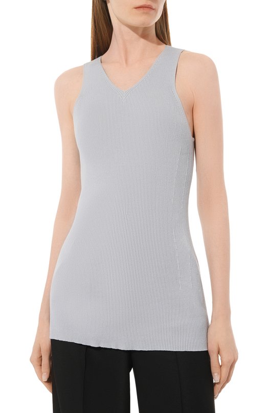 Хлопковый топ Giorgio Armani 3RAK04/AM44Z Голубой  3RAK04/AM44Z Фото 3