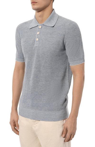 Поло изо льна и хлопка BRUNELLO CUCINELLI, арт. M2L70B2292, фото 3