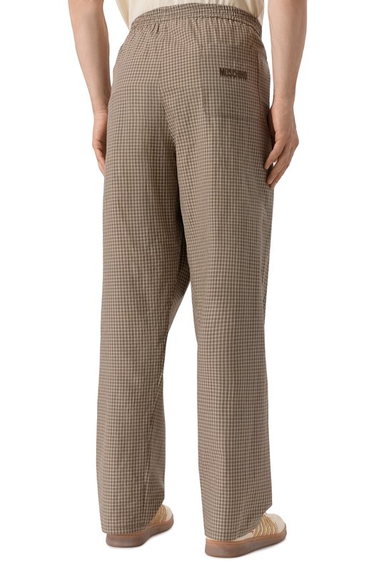 Хлопковые брюки Moschino A0345/5248 Коричневый  A0345/5248 Фото 4