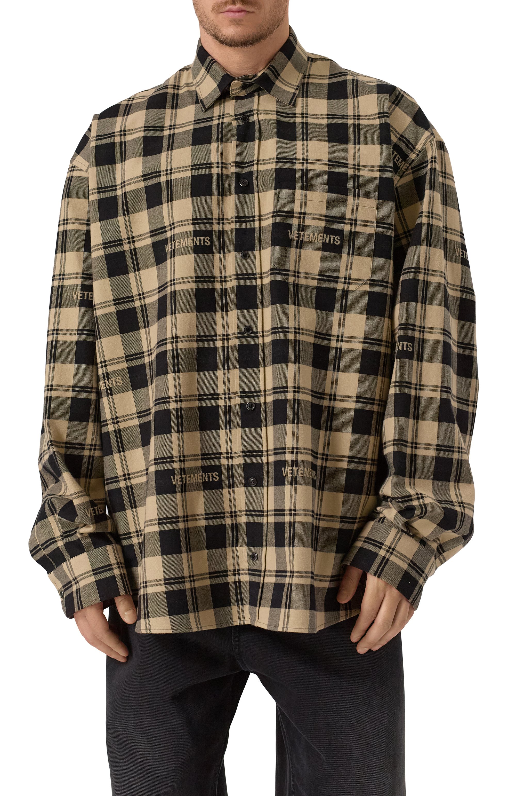 Хлопковая рубашка VETEMENTS, арт. UA65SH919S/25037 FLANNEL, фото 3