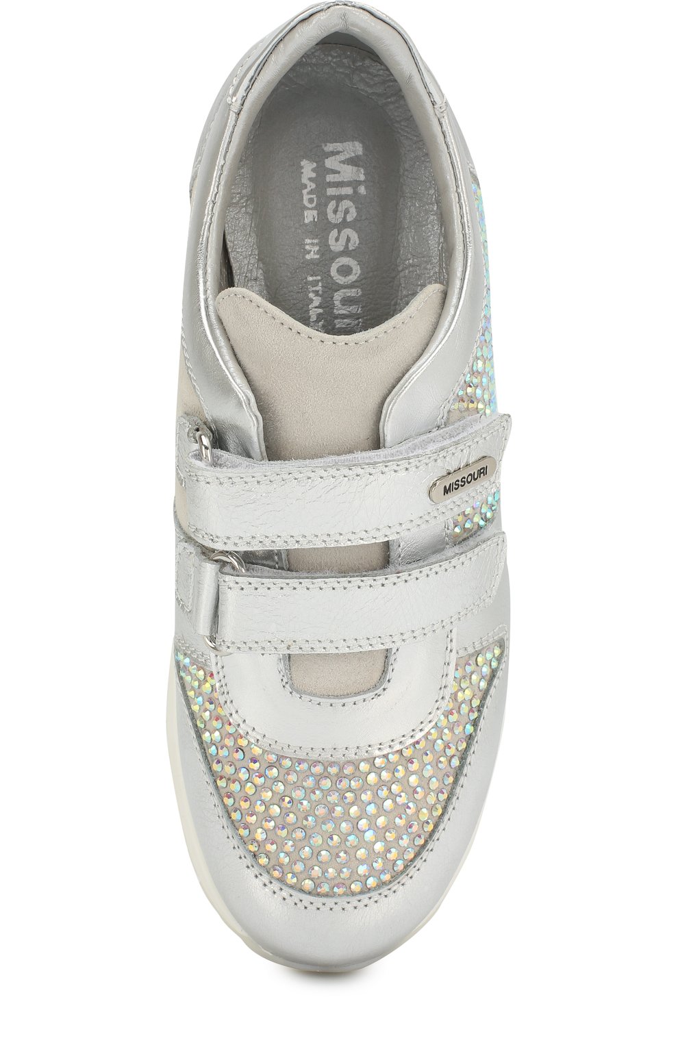 Кроссовки из металлизированной кожи со стразами и застежками велькро MISSOURI, арт. 11567 D/35-39, фото 4