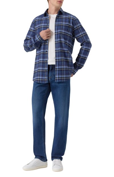 Хлопковая рубашка DOLCE & GABBANA темно-синего цвета по цене 98950 руб., арт. G5JZ9T/FQ5M0, фото 2 Хлопковая рубашка DOLCE & GABBANA, арт. G5JZ9T/FQ5M0, фото 2