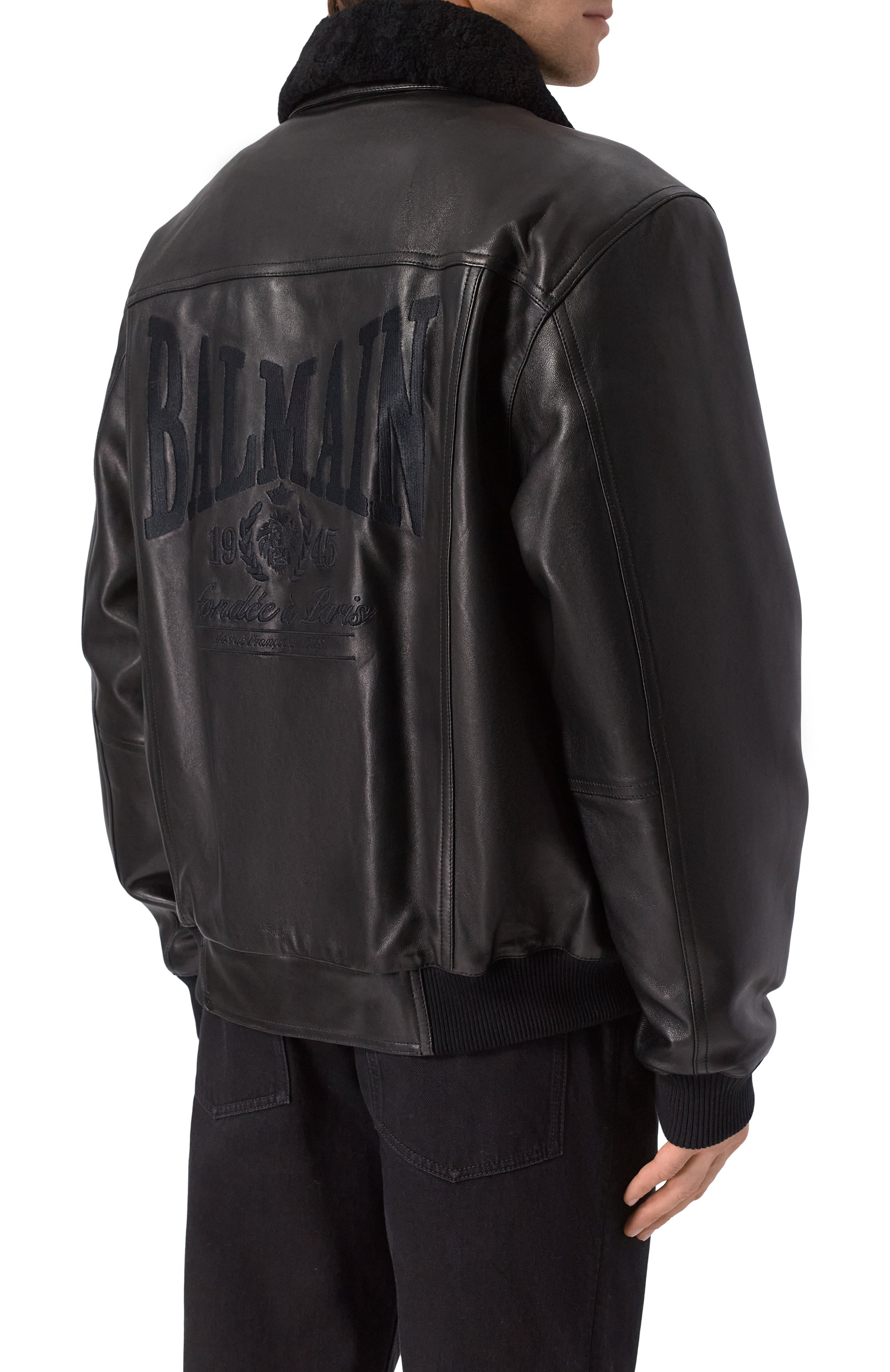 Кожаный бомбер BALMAIN, арт. FH0TF998/LC62, фото 4