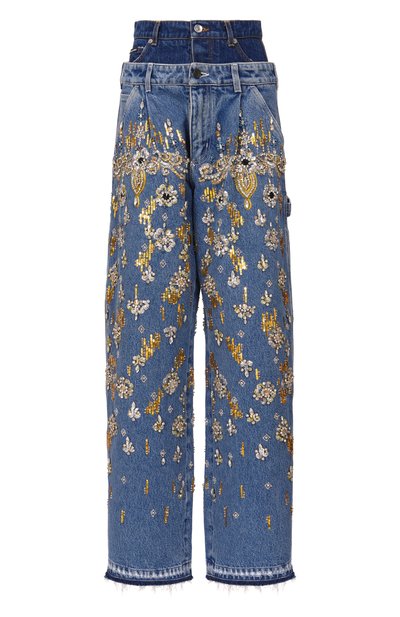 Женские джинсы с отделкой стразами и пайетками DOLCE & GABBANA, арт. FTDF9Z/G80G1