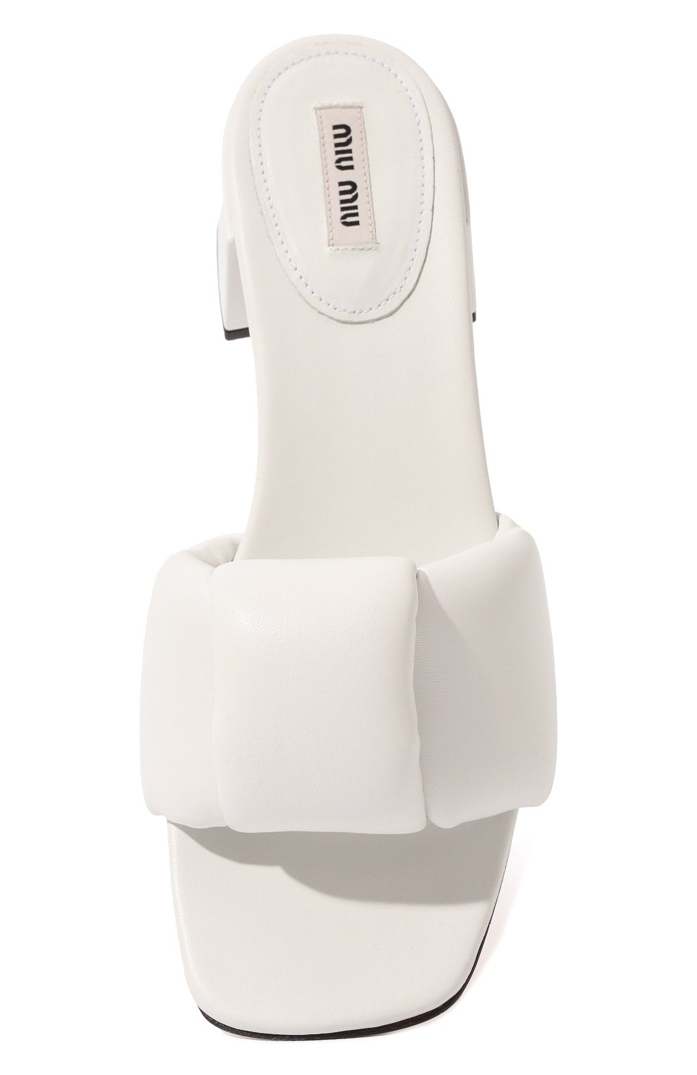 Кожаные мюли MIU MIU белого цвета по цене 76000 руб., арт. 5XX547-LYB-F0009-045, фото 6 Кожаные мюли MIU MIU, арт. 5XX547-LYB-F0009-045, фото 6