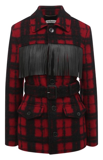 Шерстяная куртка SAINT LAURENT разноцветного цвета по цене 362500 руб., арт. 630896/Y3B54, фото 1 Шерстяная куртка SAINT LAURENT, арт. 630896/Y3B54, фото 1