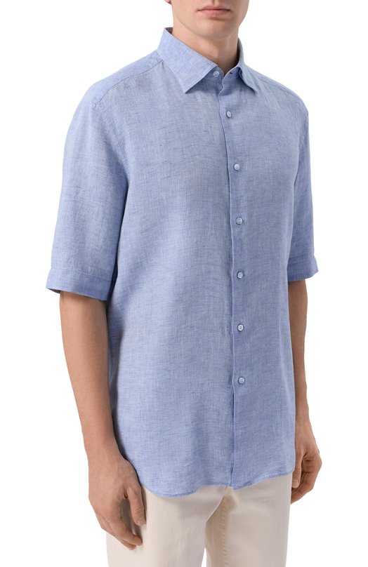 Льняная рубашка Stefano Ricci MC007892/BX2922 Голубой  MC007892/BX2922 Фото 3