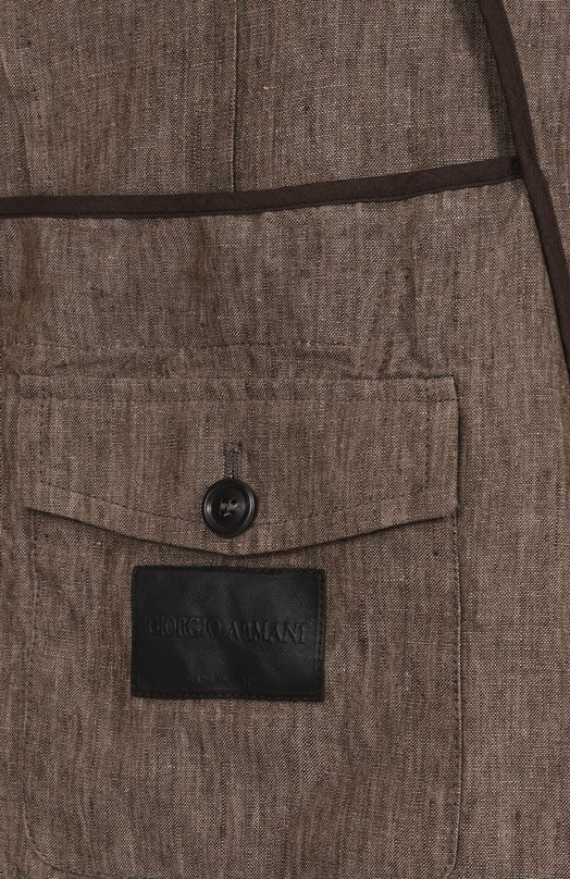 Льняной пиджак Giorgio Armani GM001742/AF17957 Коричневый  GM001742/AF17957 Фото 9