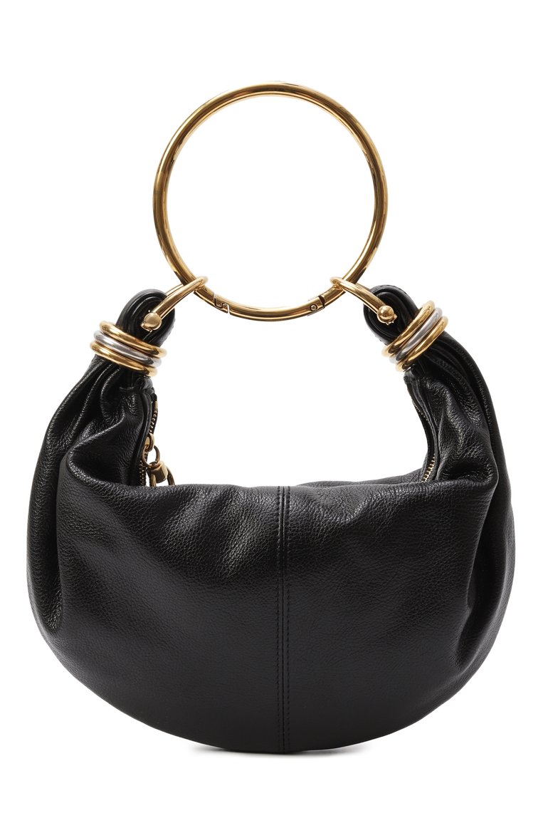 Женская сумка bracelet small CHLOÉ черного цвета, арт. CHC24AS611N72 | Фото 6 (Материал: Натуральная кожа; Размер: small; Автоматизация состава: Проставлено; Автоматизация ТО: Проставлено)