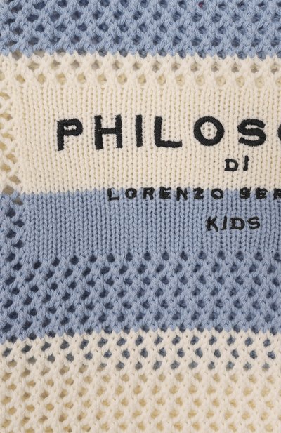 Хлопковое платье PHILOSOPHY DI LORENZO SERAFINI KIDS голубого цвета по цене 18650 руб., арт. I9E035/5706/4-10, фото 3 Хлопковое платье PHILOSOPHY DI LORENZO SERAFINI KIDS, арт. I9E035/5706/4-10, фото 3