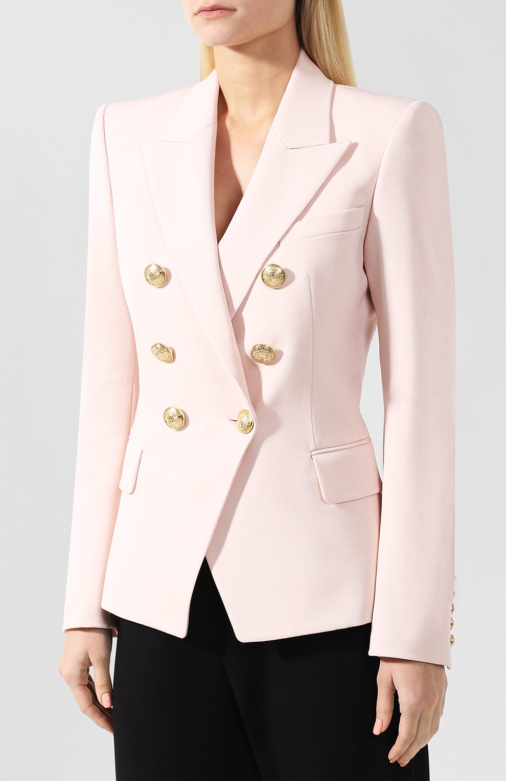 Шерстяной жакет BALMAIN светло-розового цвета по цене 191000 руб., арт. 147130/167L, фото 3 Шерстяной жакет BALMAIN, арт. 147130/167L, фото 3