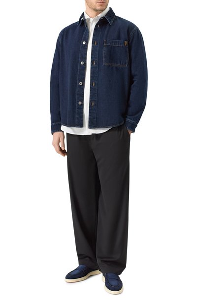 Замшевые лоферы detroit SANTONI темно-синего цвета по цене 99500 руб., арт. MGDG19051TICSEAA, фото 2 Замшевые лоферы detroit SANTONI, арт. MGDG19051TICSEAA, фото 2