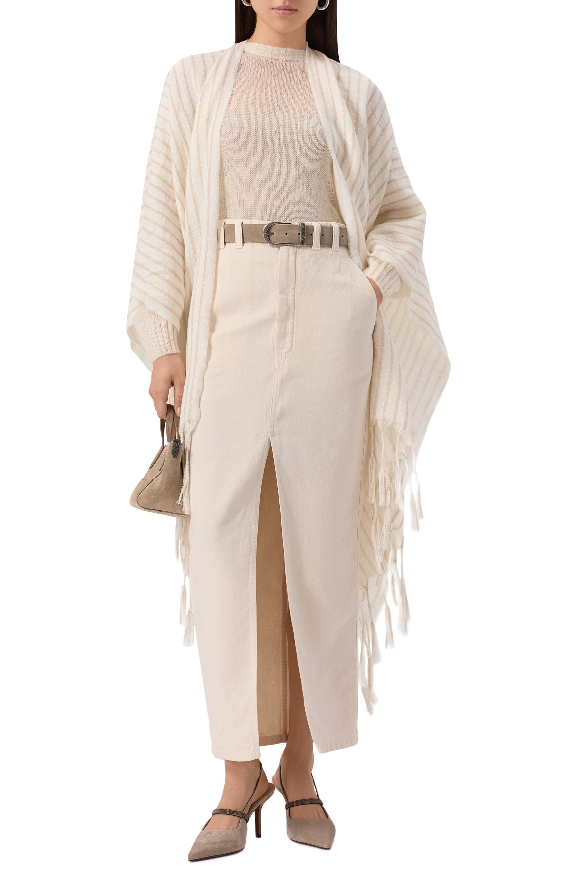 Накидка из шерсти и льна BRUNELLO CUCINELLI, арт. MSCDVSP03, фото 2