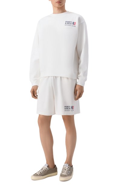 Хлопковый свитшот SPORTY AND RICH белого цвета по цене 29300 руб., арт. ST098710431WH01, фото 2 Хлопковый свитшот SPORTY AND RICH, арт. ST098710431WH01, фото 2