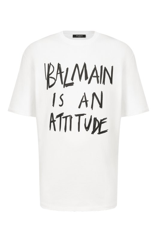 Хлопковая футболка Balmain GH1EG225/GF40 Белый GH1EG225/GF40