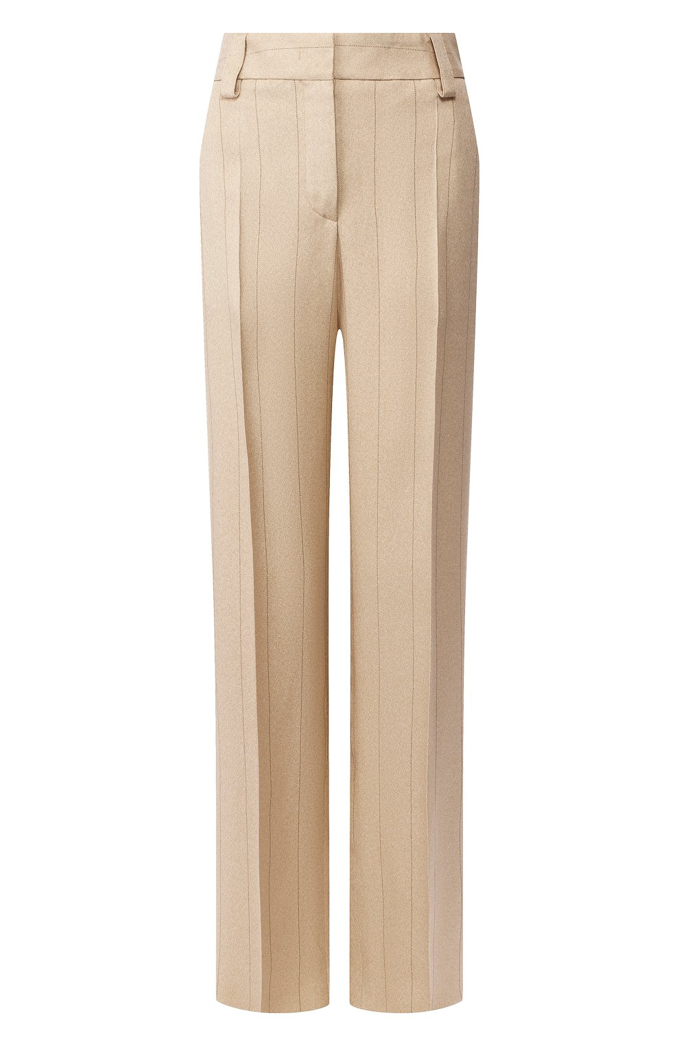 Шелковые брюки GIORGIO ARMANI бежевого цвета по цене 226500 руб., арт. 0SHPP09M/T01HS, фото 1 Шелковые брюки GIORGIO ARMANI, арт. 0SHPP09M/T01HS, фото 1