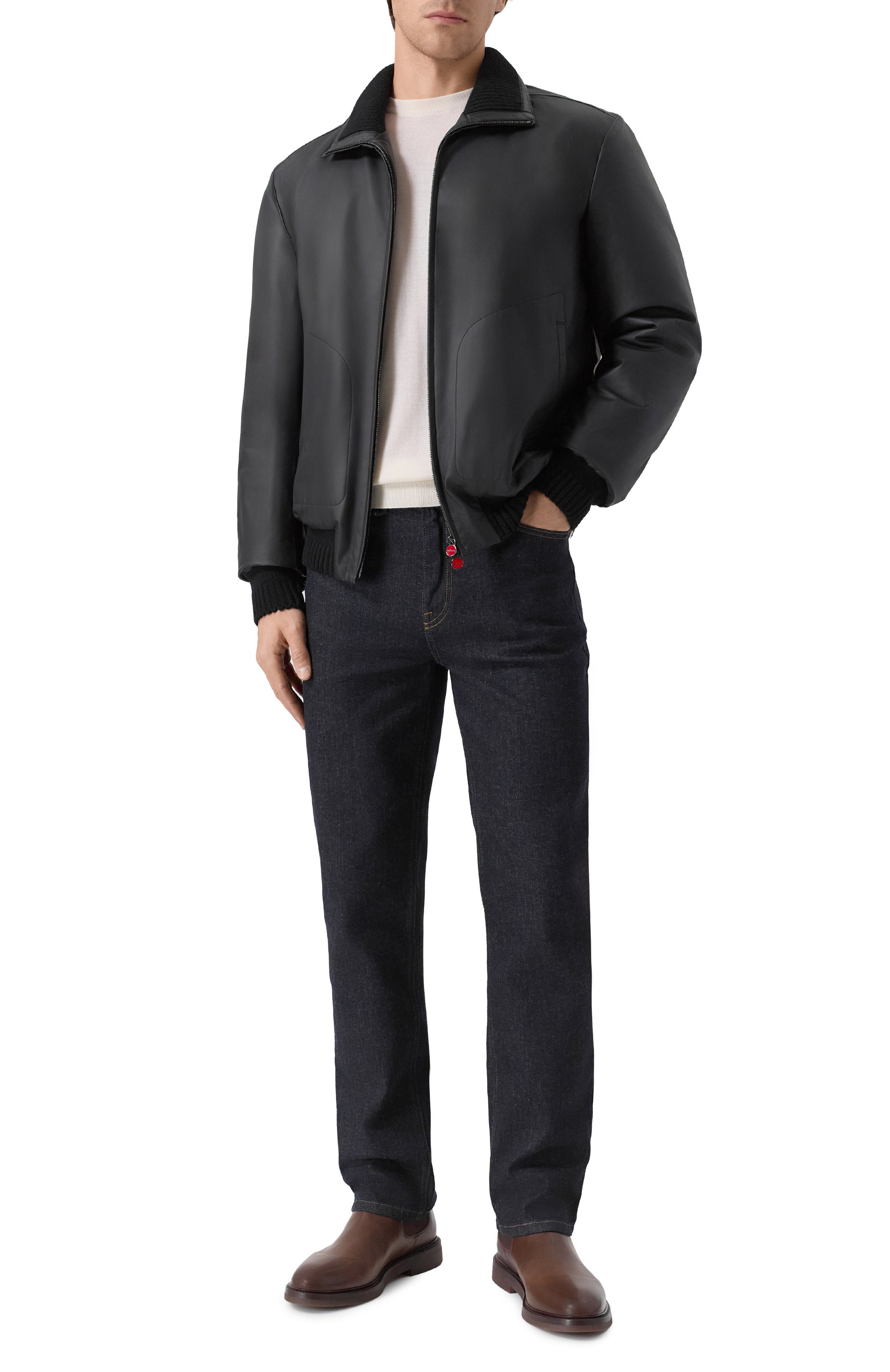 Кожаный бомбер KITON, арт. UW2239V0416H20, фото 2