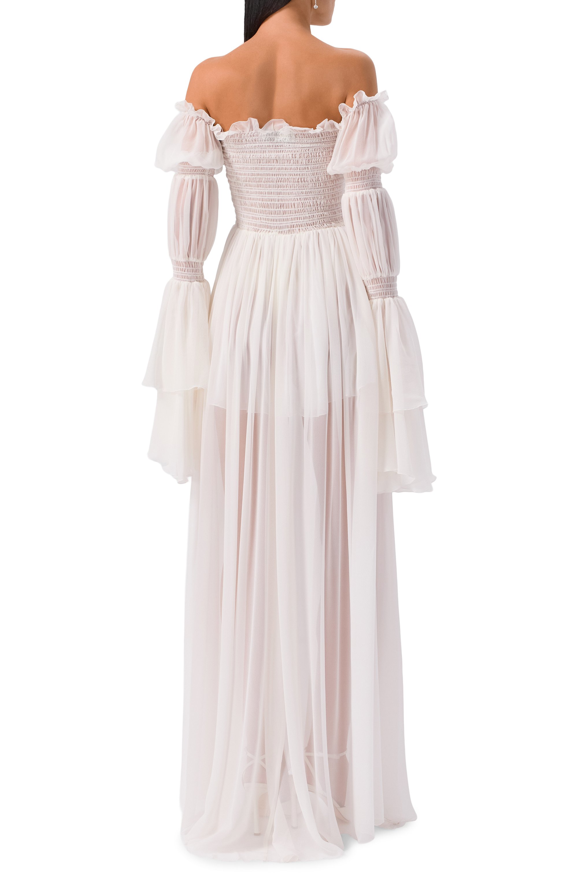 Шелковое платье BLUMARINE кремового цвета по цене 281500 руб., арт. 4A331A, фото 3 Шелковое платье BLUMARINE, арт. 4A331A, фото 3