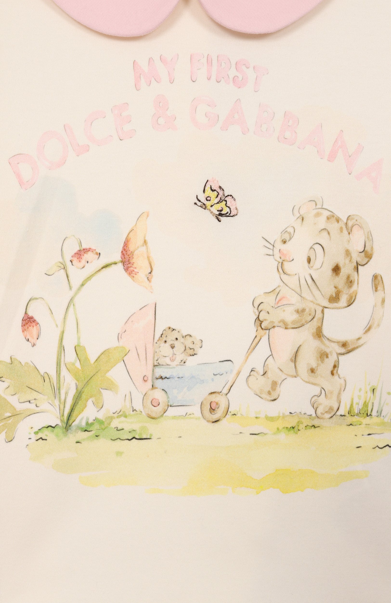 Хлопковый лонгслив DOLCE & GABBANA кремового цвета по цене 29650 руб., арт. L2JTRE/G7P80, фото 3 Хлопковый лонгслив DOLCE & GABBANA, арт. L2JTRE/G7P80, фото 3
