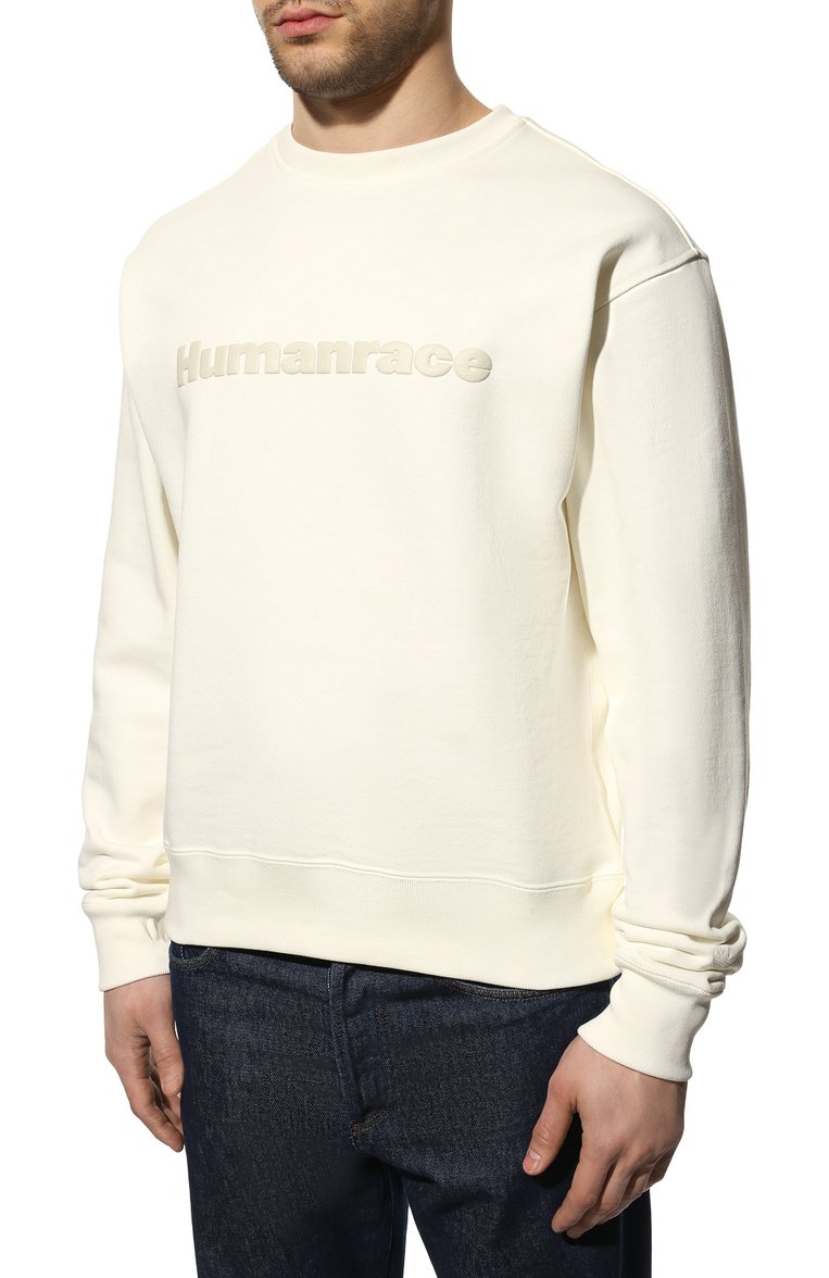 Мужской хлопковый свитшот adidas originals x pharrell williams ADIDAS ORIGINALS кремового цвета, арт. HK6695 | Фото 3 (Длина (для топов): Стандартные; Материал внешний: Хлопок; Рукава: Длинные; Мужское Кросс-�КТ: свитшот-одежда; Принт: Без принта, С принтом; Стили: Спорт-шик; Региональные ограничения белый список (Axapta Mercury): Не проставлено)