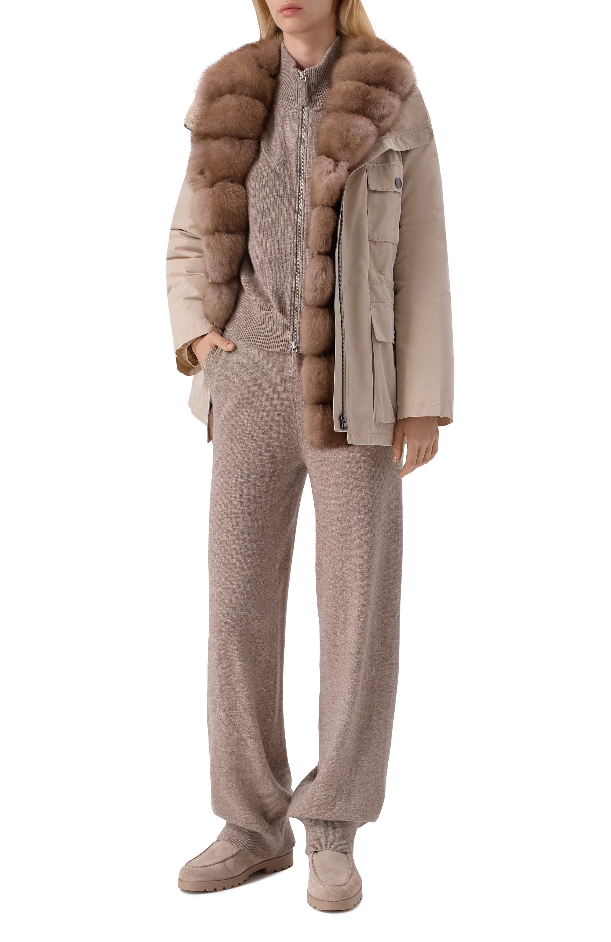 Пуховая парка с отделкой из соболя YVES SALOMON, арт. 20WYV05371/ZIRV, фото 2