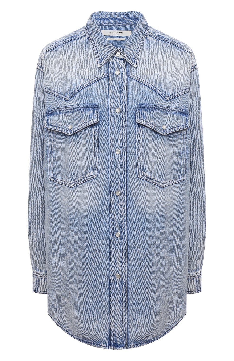Джинсовая рубашка ISABEL MARANT ETOILE голубого цвета по цене 41200 руб., арт. CH0801-22P021E/TANIAMI, фото 1 Джинсовая рубашка ISABEL MARANT ETOILE, арт. CH0801-22P021E/TANIAMI, фото 1