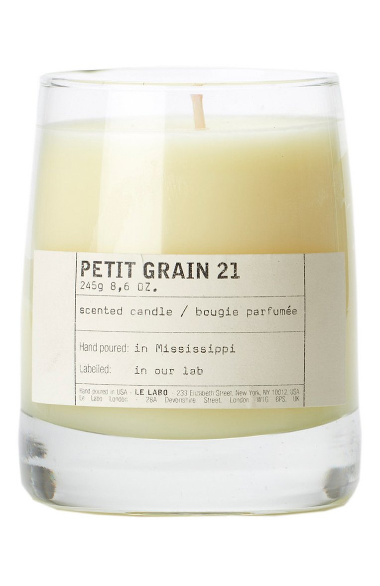 Свеча petit grain 21 (245g) LE LABO бесцветного цвета, арт. 842185115755 | Фото 1 (Материал внутренний: Не назначено; Региональные ограничения белый список (Axapta Mercury): Не проставлено; Нос: Не проставлено; Статус проверки: Проверена категория; Ограничения доставки: flammable)