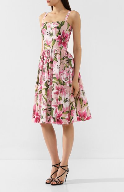 Платье с принтом DOLCE & GABBANA розового цвета по цене 385500 руб., арт. F6D4ST/HHMQS, фото 3 Платье с принтом DOLCE & GABBANA, арт. F6D4ST/HHMQS, фото 3