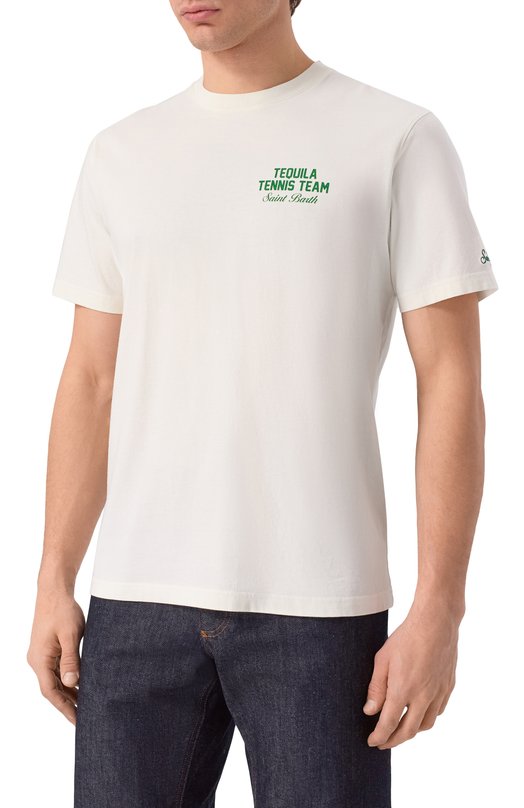 Хлопковая футболка MC2 Saint Barth ARN0001-03191I/ARN0TT Кремовый  ARN0001-03191I/ARN0TT Фото 3